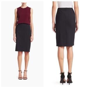 Theory Skinny Stretch Wool Pencil Skirt Black Size 0